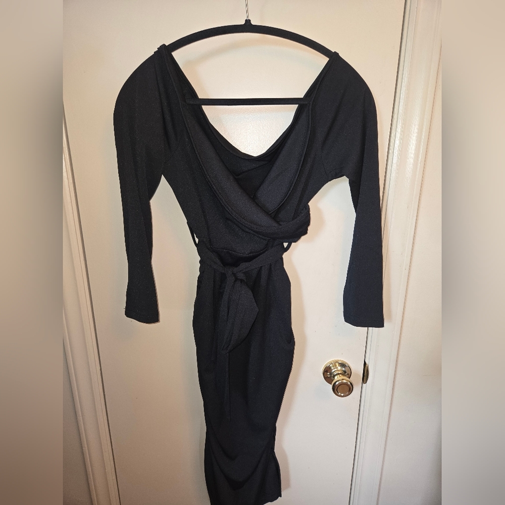 Elegant Black Wrap Dress